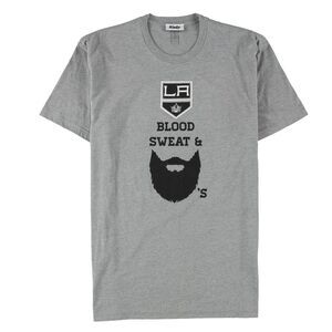 Rinky Mens LA Kings Blood Sweat Beard Graphic T-Shirt, Grey, NWT